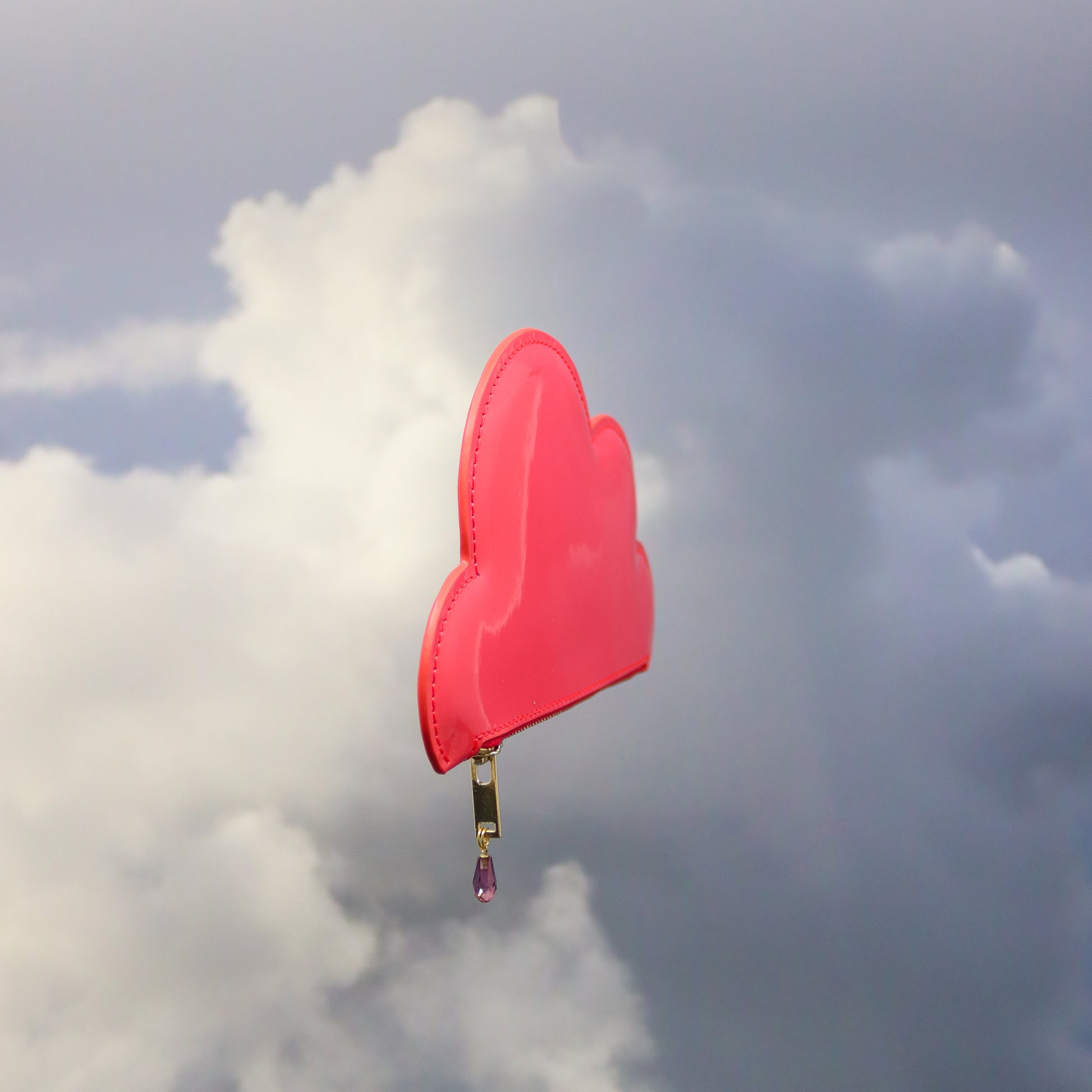 Leather Cloud Purse - Pink