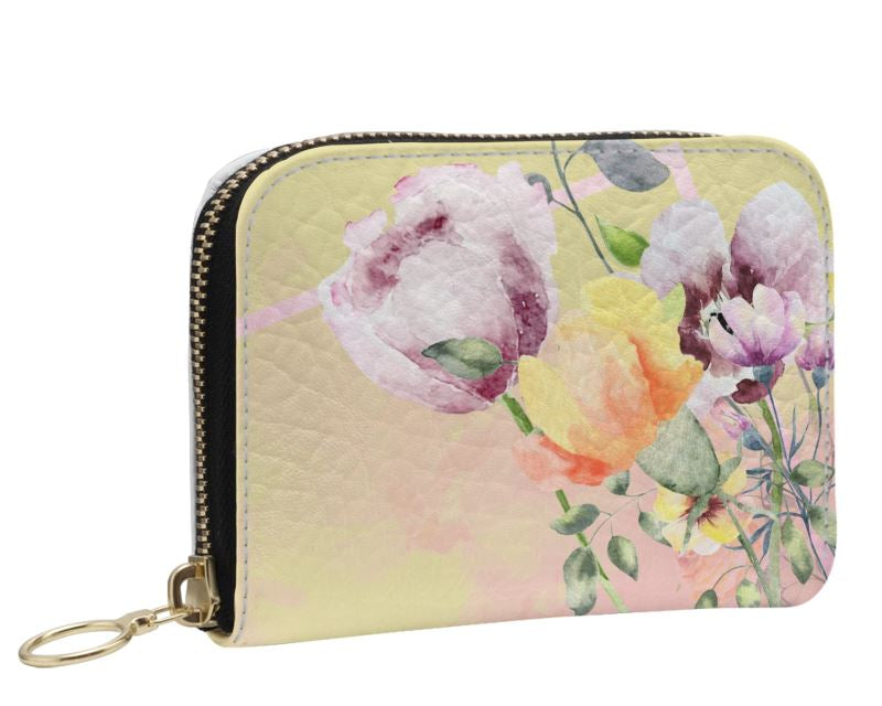 Bunte Leder Damen Geldbörse mit Blumenmuster