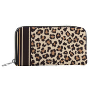 Handgemachte Damen-Geldbörse aus Leder mit Leopard Muster