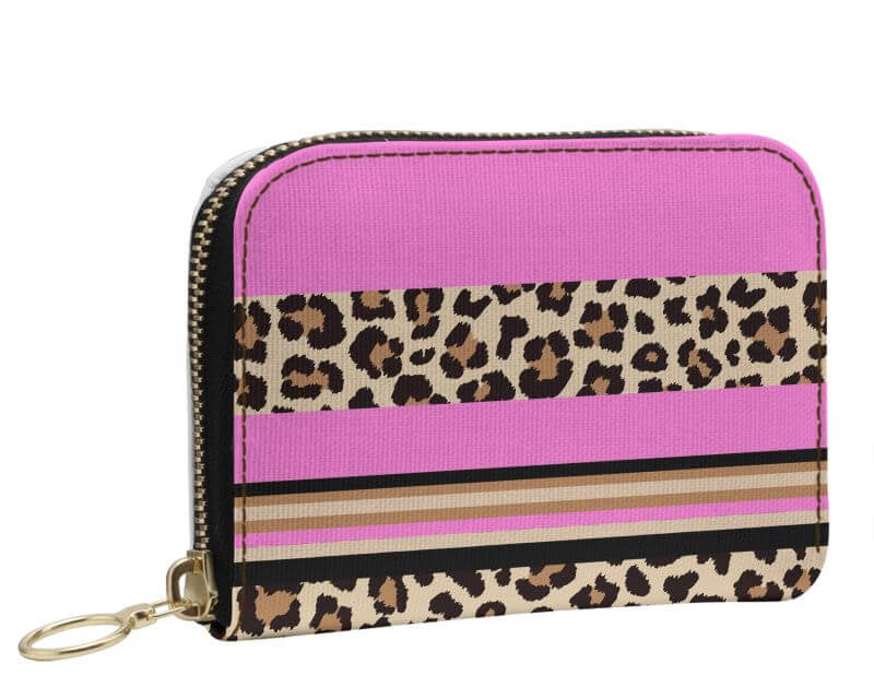 Portemonnaie leo, Leopard Muster Geldbörse aus hochwertigem Nappaleder – elegante, kompakte Geldbörse