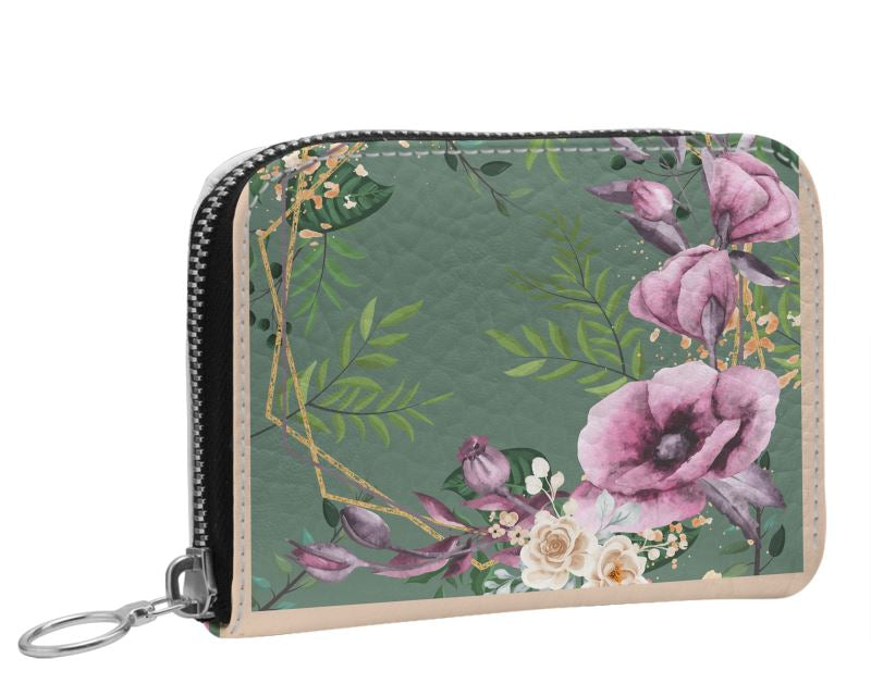 Bunte Leder Damen Geldbörse mit Blumenmuster