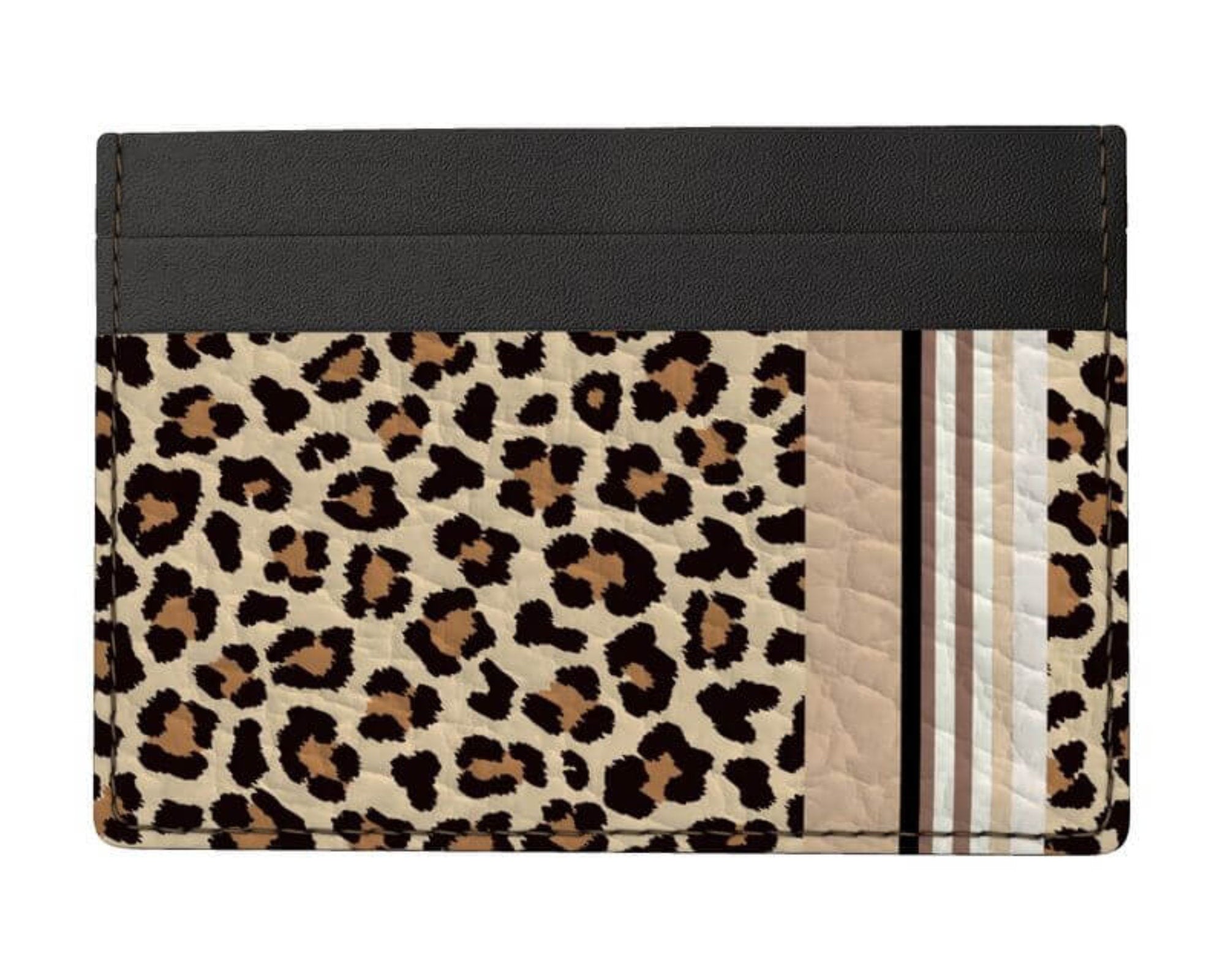 Leopard Muster Leder Kartenetui, Leder Karteneetui 