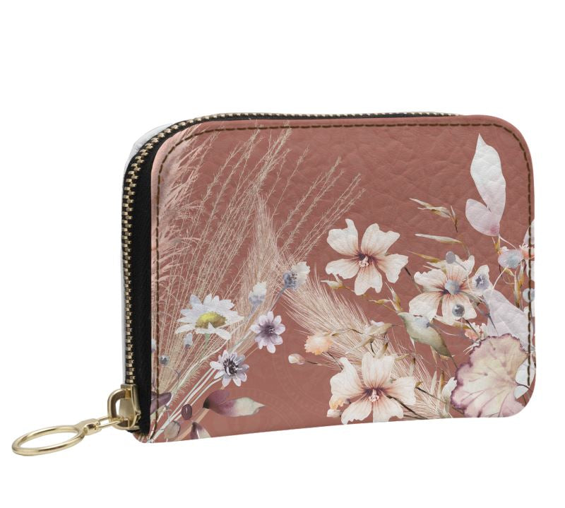 Bunte Leder Damen Geldbörse mit Blumenmuster