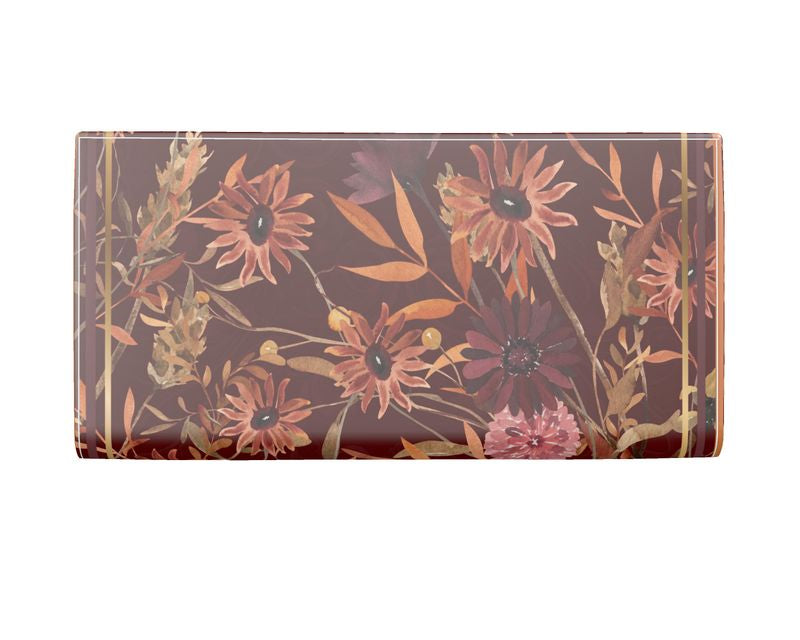 Handgemachtes Reiseportemonnaie aus Leder mit Blumenmuster