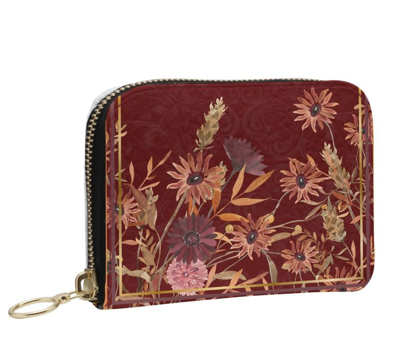 Bunte Leder Damen Geldbörse mit Blumenmuster