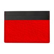 Handgemachtes Kartenetui aus Leder in der Farbe Rot mit elegantem Design