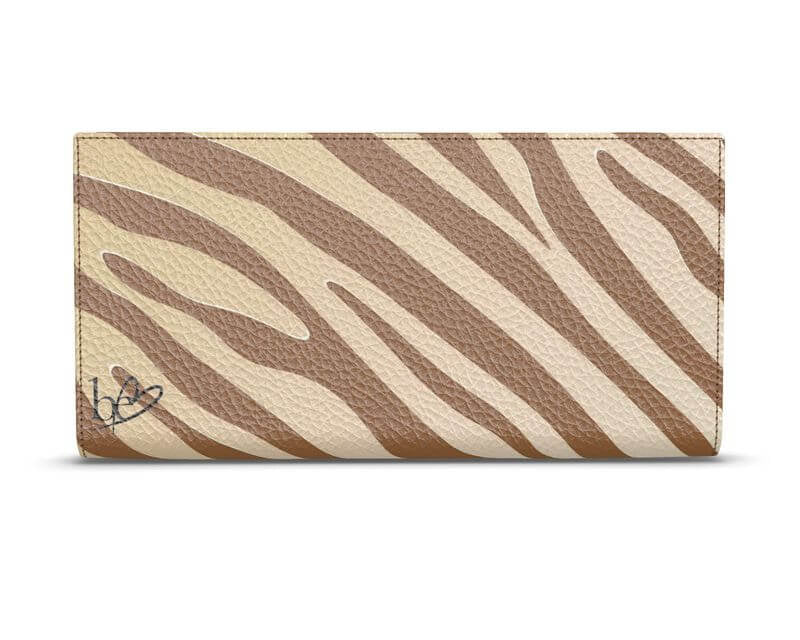 Handgemachtes Reiseportemonnaie aus Leder mit Zebra Muster