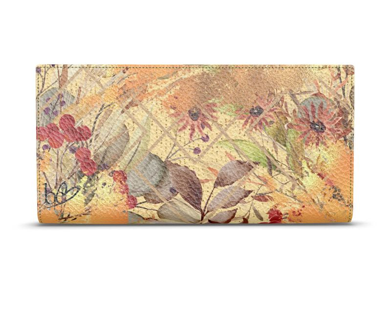Handgemachtes Reiseportemonnaie aus Leder mit Blumenmuster