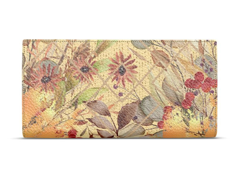 Handgemachtes Reiseportemonnaie aus Leder mit Blumenmuster