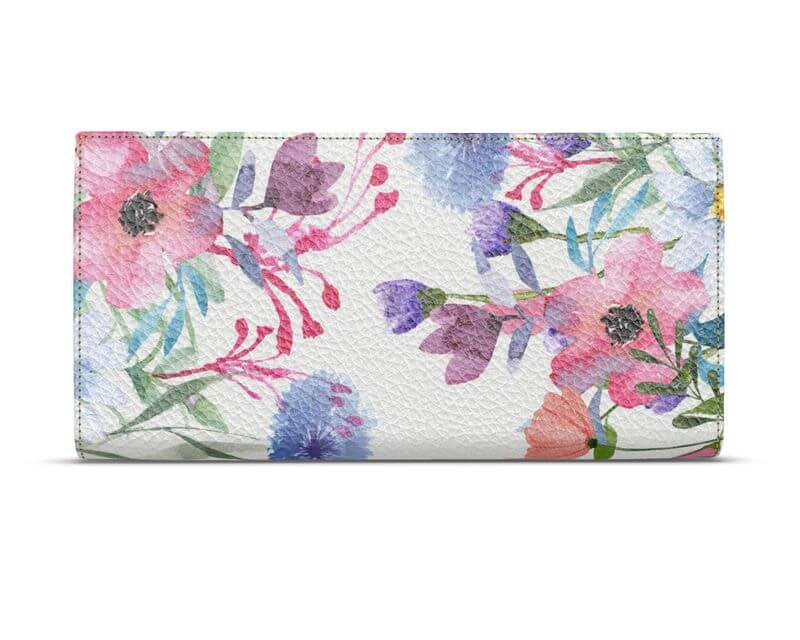 Leder Reise Portemonnaie – elegantes und funktionales Portemonnaie aus hochwertigem Leder mit Blumenmuster