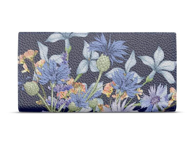 Leder Reise Portemonnaie – elegantes und funktionales Portemonnaie aus hochwertigem Leder mit Blumenmuster