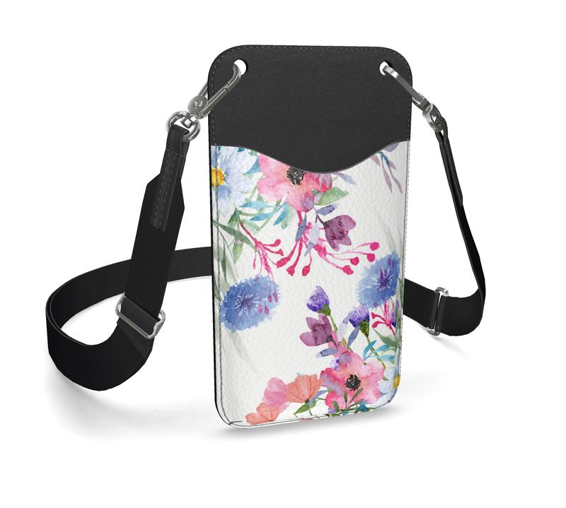 Leder-Handyhülle mit Blumenmuster – stilvoller Schutz für dein Smartphone.