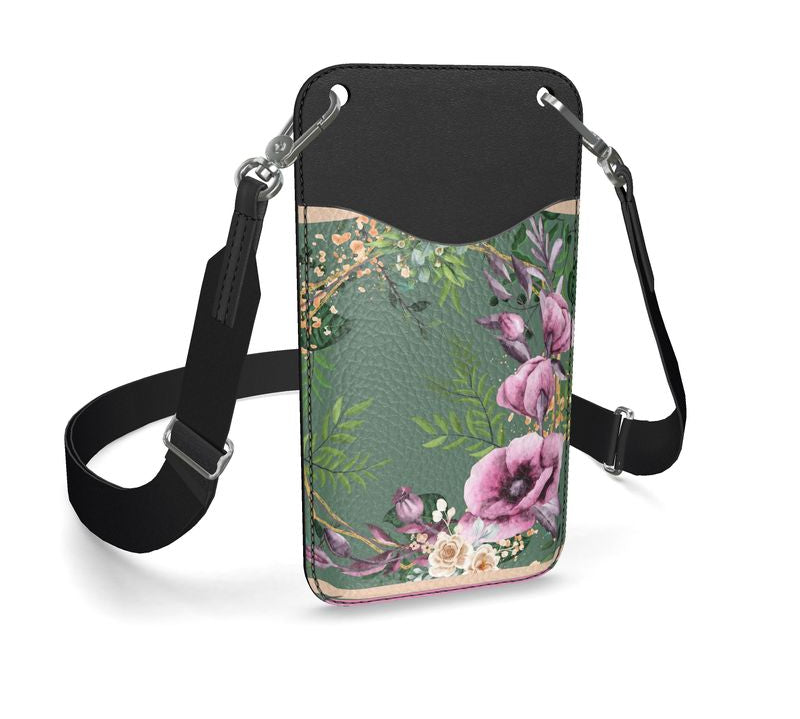 Leder-Handyhülle mit Blumenmuster – stilvoller Schutz für dein Smartphone.
