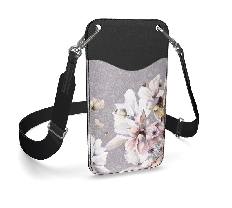 Leder-Handyhülle mit Blumenmuster – stilvoller Schutz für dein Smartphone.