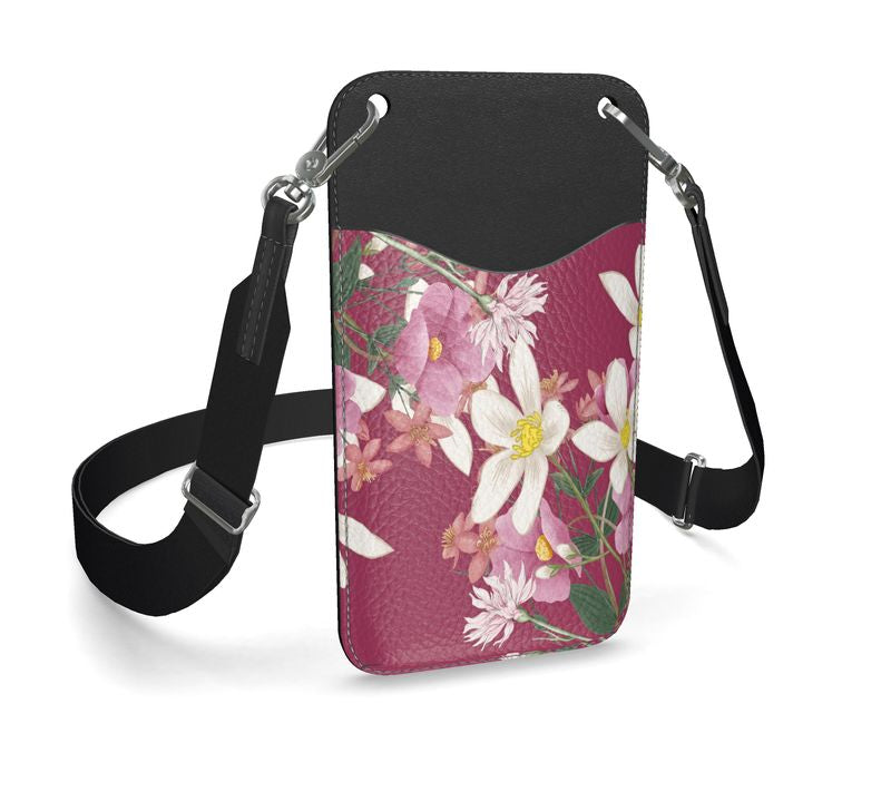 Leder-Handyhülle mit Blumenmuster – stilvoller Schutz für dein Smartphone.
