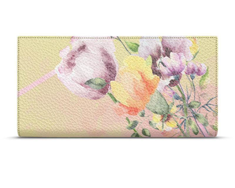Leder Reise Portemonnaie – elegantes und funktionales Portemonnaie aus hochwertigem Leder mit Blumenmuster