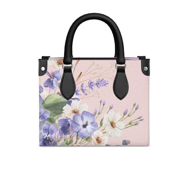 Tote Bag aus Leder mit elegantem Blumenmuster – stilvoll & geräumig.