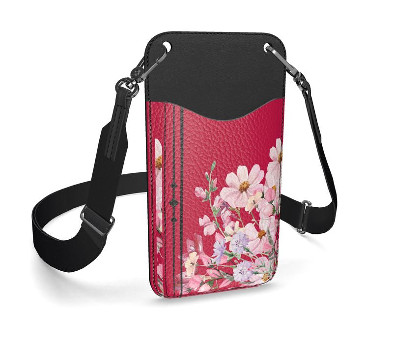 Leder-Handyhülle mit Blumenmuster – stilvoller Schutz für dein Smartphone.