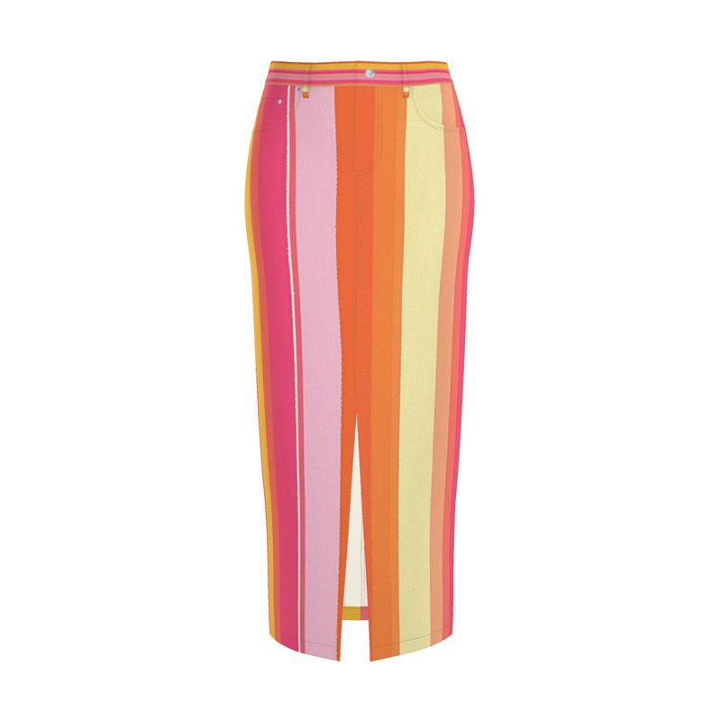 Denim Maxi Rock Lea - mit Schlitz | SUMMER in Pink