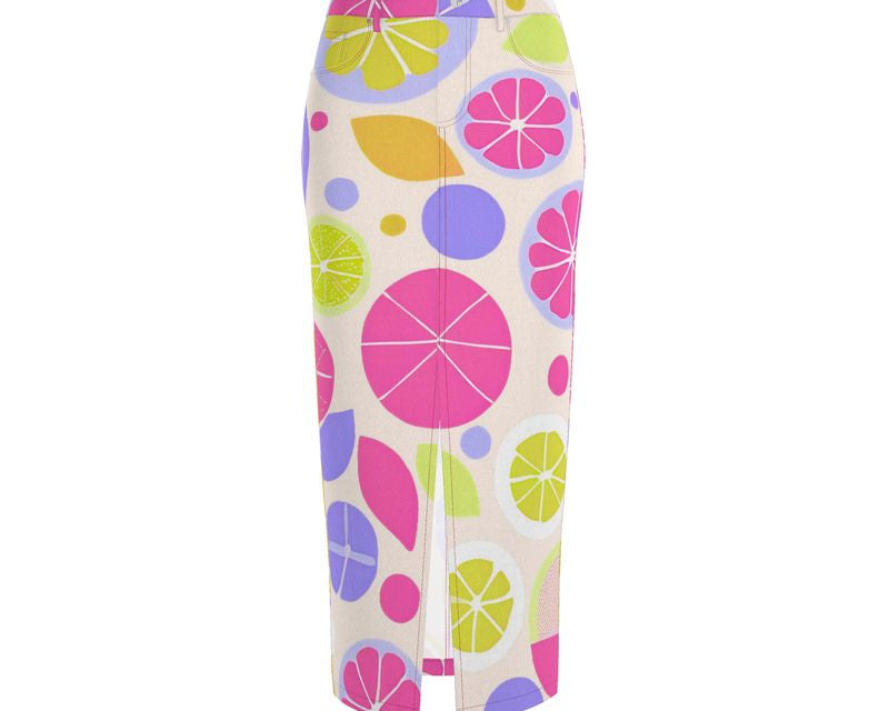 Denim Maxi Rock Lea - mit Schlitz | SUMMER in Pink