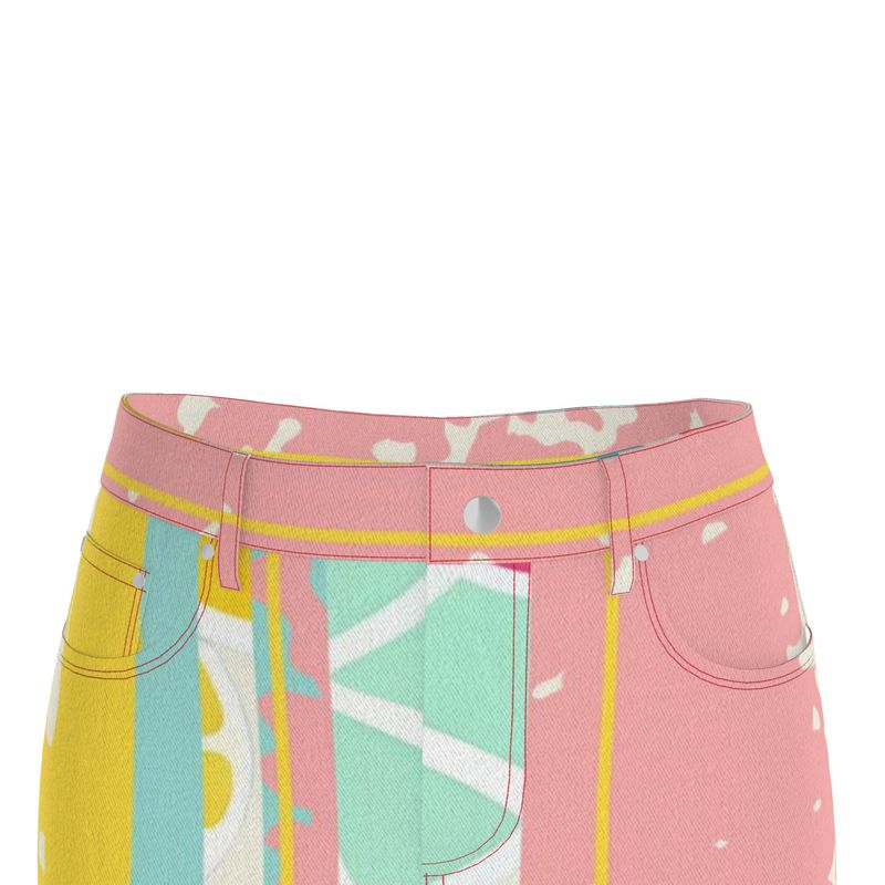 Denim Maxi Rock Lea - mit Schlitz | SUMMER in Pink