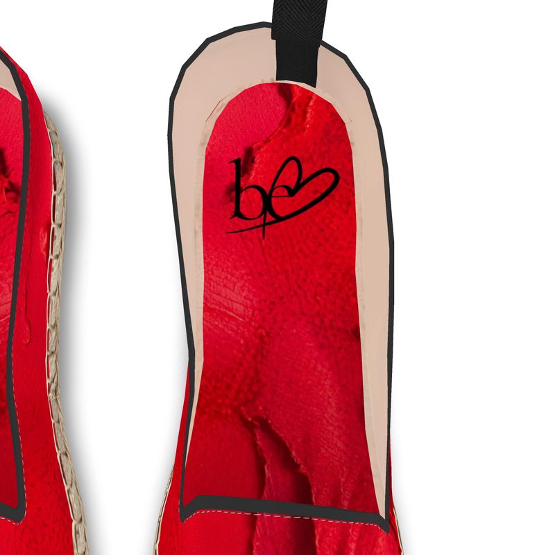 Bunte Espadrilles Damen – Amar Die Mandel Flat RED