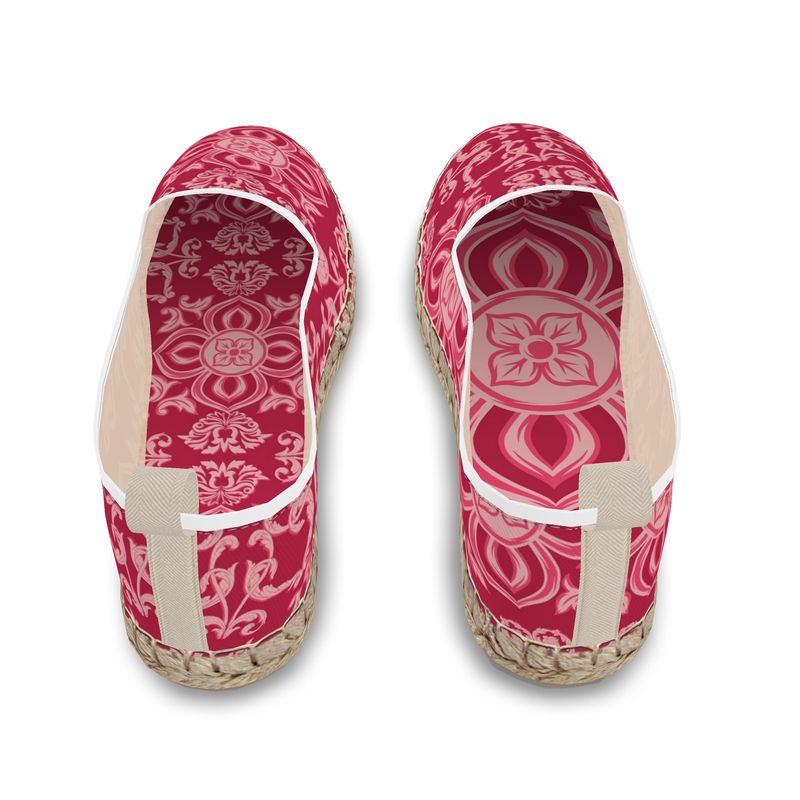 Colorful Espadrilles Women – Amar Die Mandel Flat RED