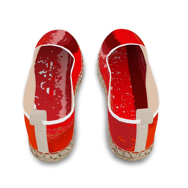 Colorful Espadrilles Women – Amar Die Mandel Flat RED