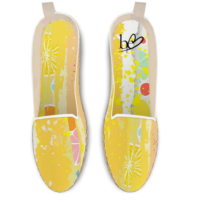Bunte Espadrilles Damen – Amar Die Mandel Flat LIME