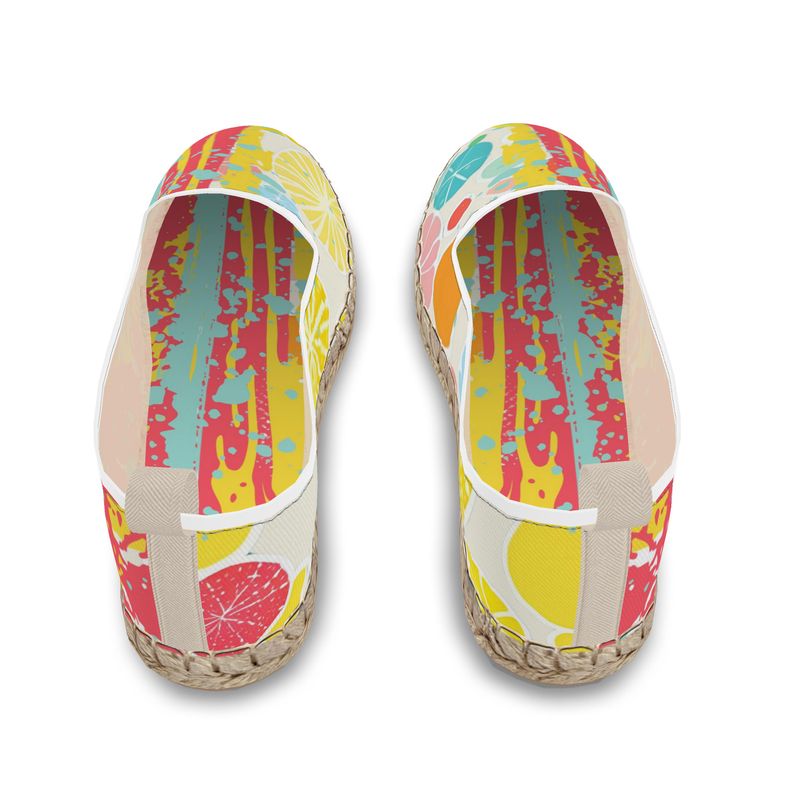 Bunte Espadrilles Damen – Amar Die Mandel Flat LIME