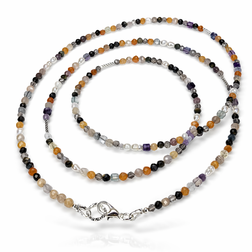 2-in-1 Schmuckstück mit Geburtsstein: als Kette oder Wickelarmband tragbar. Für Klarheit, Schutz, Balance & sanfte Erdung. Handgefertigt.