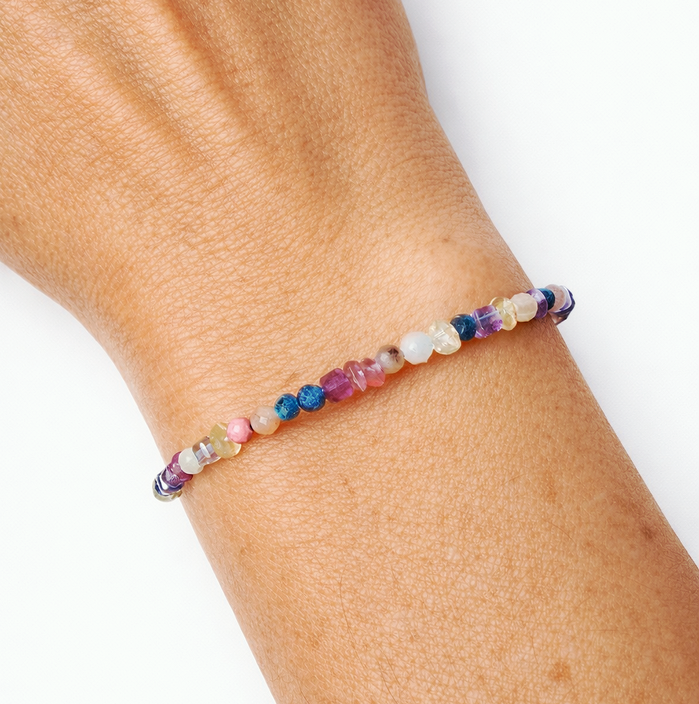 Amethyst Armband – Geburtsstein Februar – mit Fluorit & Citrin Fresh_Blossom_Edelsteinarmband