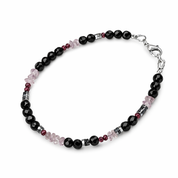 Shadow – handgefertigtes Edelsteinarmband: Hämatit, Amethyst und Onyx