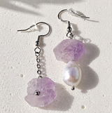 Sea Wishper Amalfi | Asymmetry - Amethyst & Süßwasserperlen