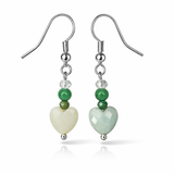Edelstein Ohrringe - Calm Spirit Hearts - Aventurin & Opal