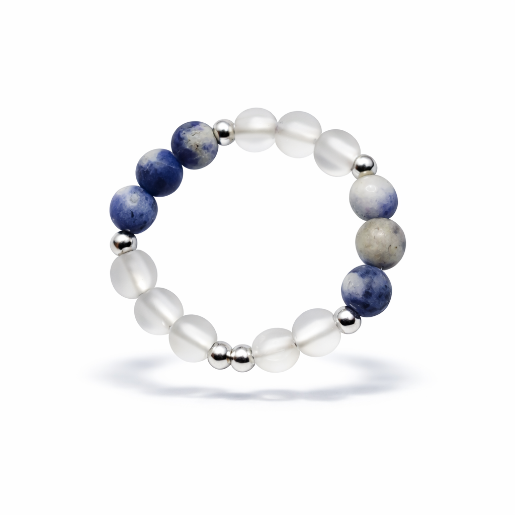 Celestial Harmony Edelsteinring Sodalith & Bergkristall