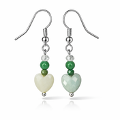 Edelstein Ohrringe - Calm Spirit Hearts - Aventurin & Opal