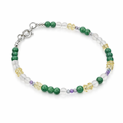 Citrin Armband Geburtsstein November mit Aventurin & Rosenquarz