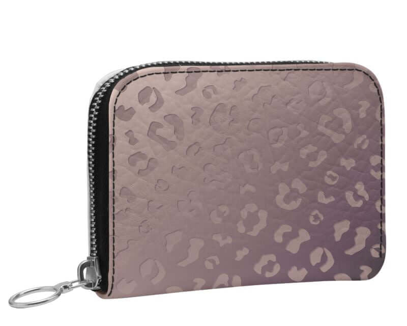 Portemonnaie leo, Leopard Muster Geldbörse aus hochwertigem Nappaleder – elegante, kompakte Geldbörse