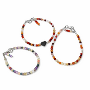 Drei handgefertigte Edelsteinarmbänder für Vitalität, Kreativität und Lebensfreude – warm, motivierend und gleichzeitig klar ausgerichtet.