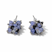 Edelstein-Ohrringe Sea & Stone aus Aquamarin und Hämatit, handgefertigt in Österreich, minimalistisches Design mit Edelstahl-Details.