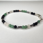 Edelstein Armband – handgefertigt mit Blaufluss, Aventurin, Hämatit & Rosenquarz für Inspiration, Ruhe, Liebe & innere Balance