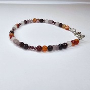Handgefertigtes Armband Amber Flame: roter Achat und Granat