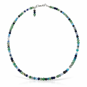 Edelstein Choker Lapislazuli, Aquamarin & Aventurin, Handgefertigt
