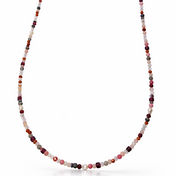 Edelstein Halskette 2in1 - Heart Balance - Morganit, Rhodonit & Rosenquarz