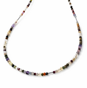 Edelstein Halskette 2in1  - Prism of Joy - Fluorit, Granat & Mondstein