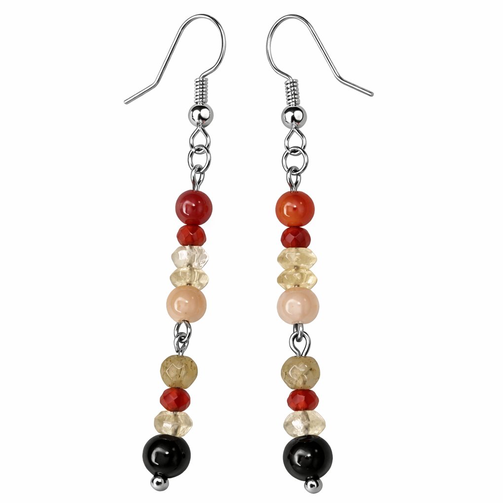 Edelstein Ohrringe Citrin & Karneol handgefertigt
