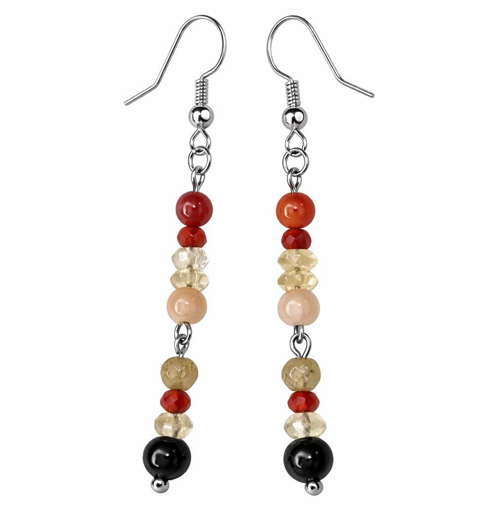 Edelstein Ohrringe Citrin & Karneol handgefertigt