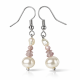 Edelstein Ohrringe - Celestine Drops - Süßwasserperlen & Amethyst