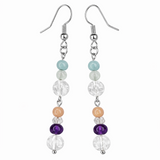 Edelstein Ohrringe - Celia Rose - Bergkristall, Aquamarin & Amethyst